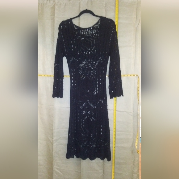 Black Crochet Lace Midi Dress, size M, by s/i/o/n/i - Picture 2 of 7